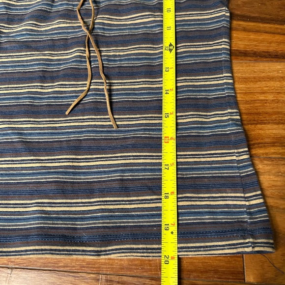 Wet Seal Y2K Striped Lace Up Tank Top Women's Sleeveless Casual Blue Brown Small - Picture 6 of 8